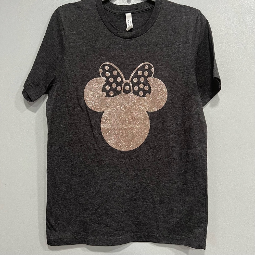 Mini mouse gray T-shirt glitter print size‎ M